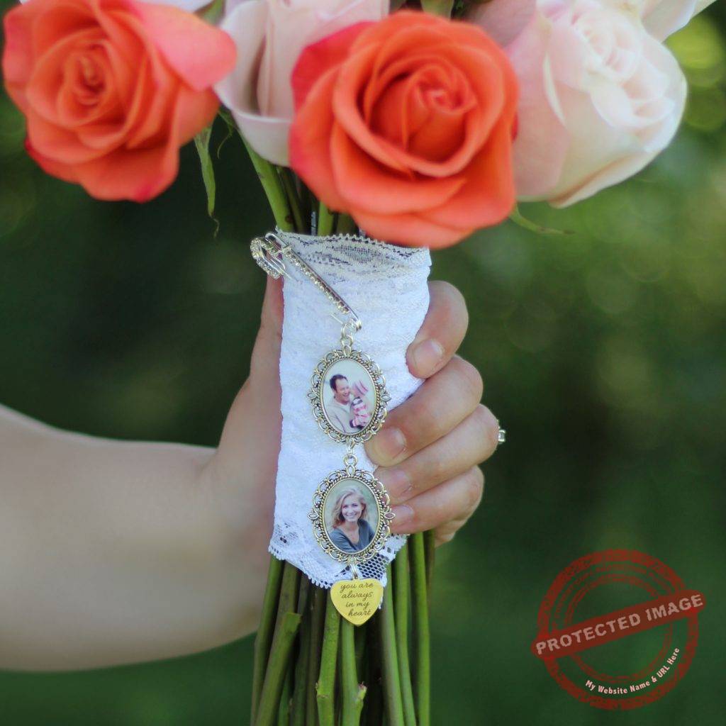 Tiered Oval bouquet charm made with your photos!