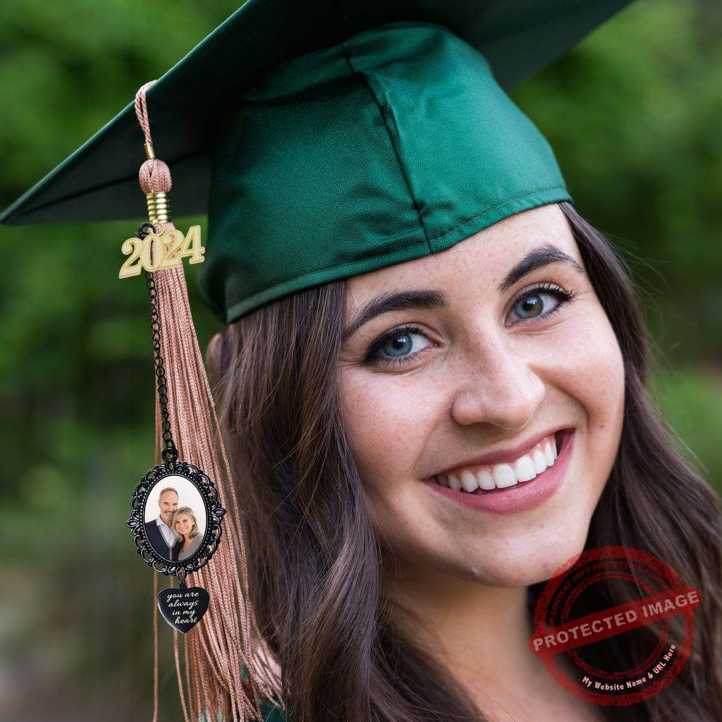 This Graduation Tassel Charm is made with your photos and ready to wear on your graduation day