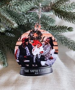Snowglobe Photo Ornament (Flat Metal)