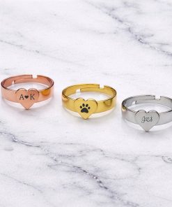 Engraved Heart Ring (Adjustable)