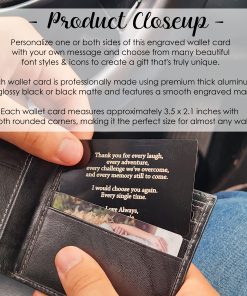 Alternative view of Engraved Wallet Card (wording only)