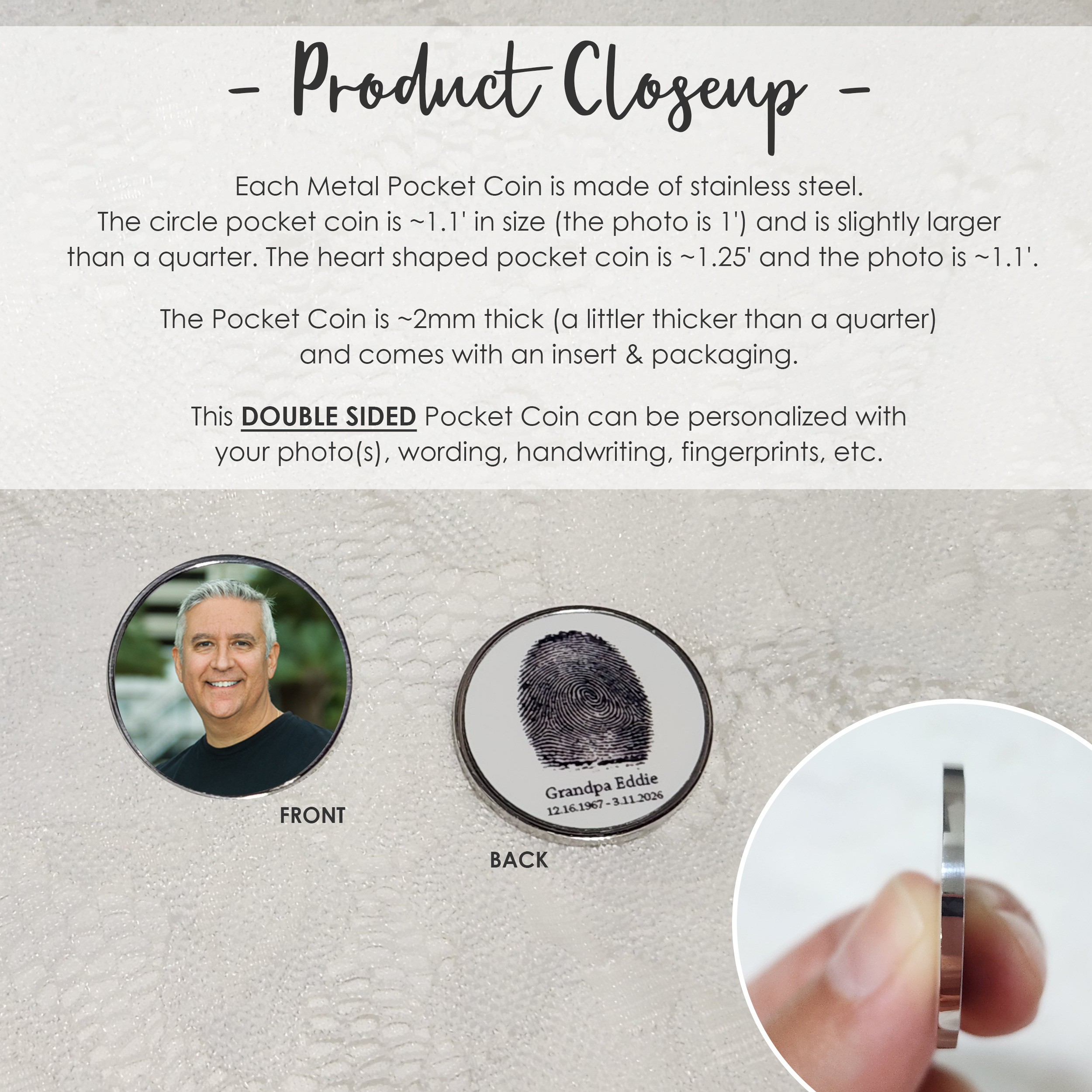 Fingerprint Pocket Coin (Double Sided) - Image 2